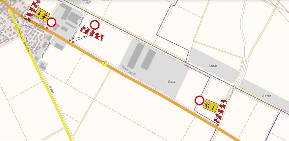 Geh- Radweg entlang B8/Passauer Str. gesperrt, Zeitraum 28.10. – 13.12.2024