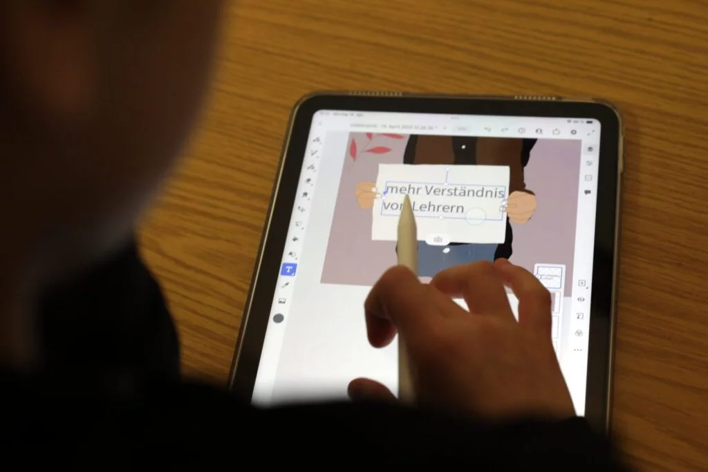 Tablet mit Bildbearbeitungsprogramm