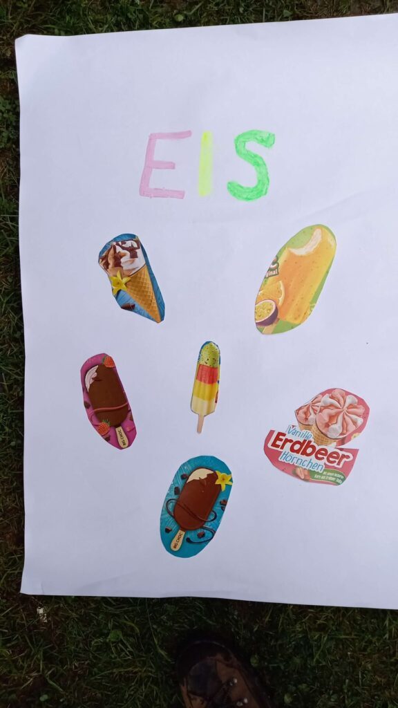 Plakat mit den verschiedenen Eissorten