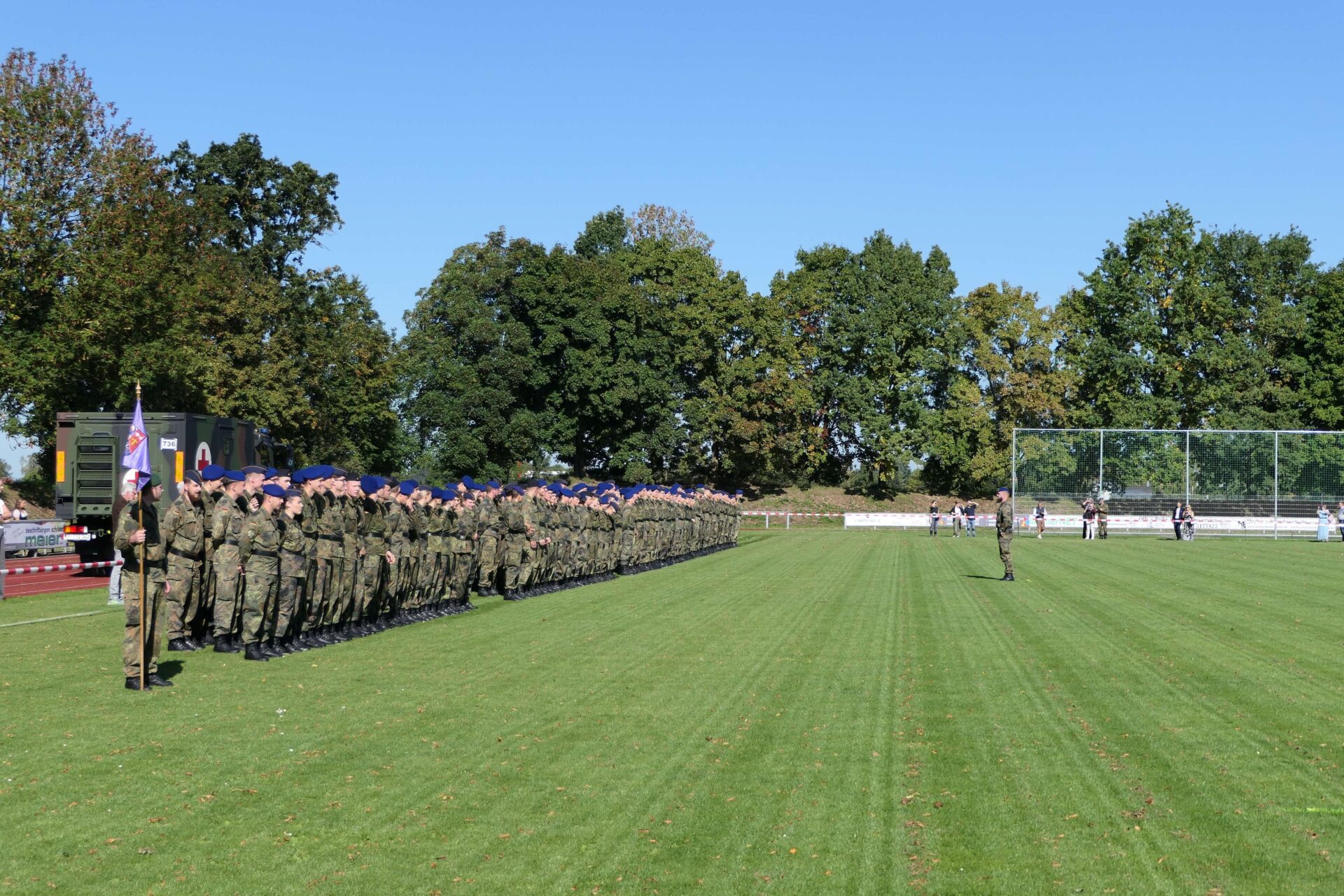 Paradeaufstellung der Soldaten